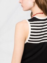 Thumbnail for your product : Saint Laurent V-neck striped knitted top