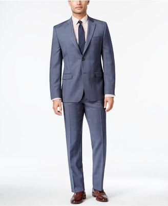 Lauren Ralph Lauren Men's Big & Tall Slim-Fit Total Comfort Light Blue Glen Plaid Suit