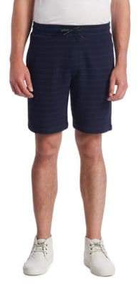 Madison Supply Men's Striped Knit Cotton Shorts - Blue - Size Medium