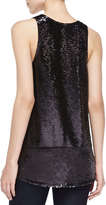 Thumbnail for your product : Neiman Marcus Cusp by Sleeveless Sequined Two-Tone Top