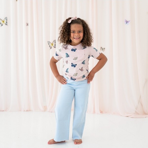 Kyte Baby Toddler Crew Neck Tee in Blush Butterfly Blush Butterfly 5T