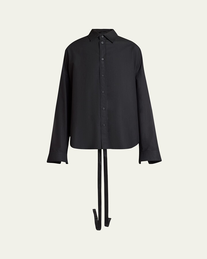 Balenciaga Lace-Up Button-Down Shirt