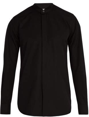 Saint Laurent Wing Collar Cotton Poplin Tuxedo Shirt - Mens - Black