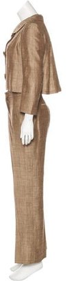 Oscar de la Renta Silk & linen-Blend Pant Suit