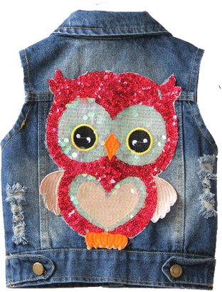 21KIDS Cute Owl Kids Boys Girls Casual Denim Top Vest 3-8 Year