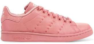adidas Stan Smith Suede-trimmed Sateen Sneakers - Pink