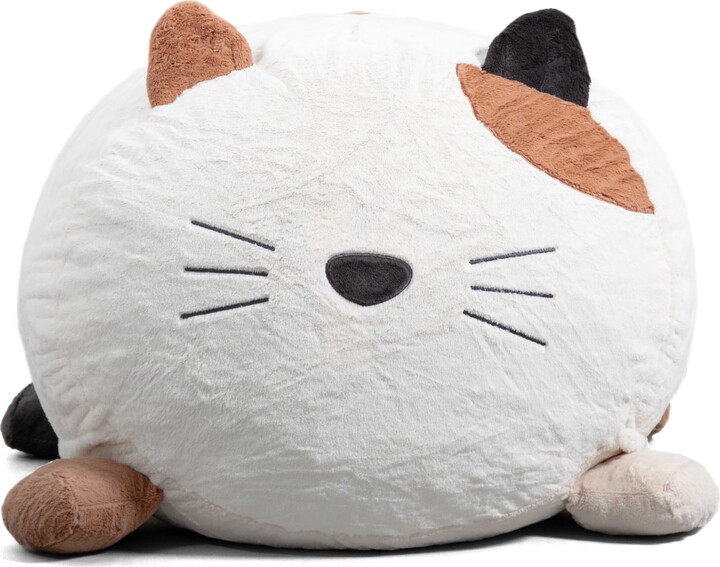 Big Joe Wild Things Foam Filled Animal Bean Bag Chair with Removable Cover, Francesca Feline Snugglepuff, Soft Faux Fur, 3 feet Big