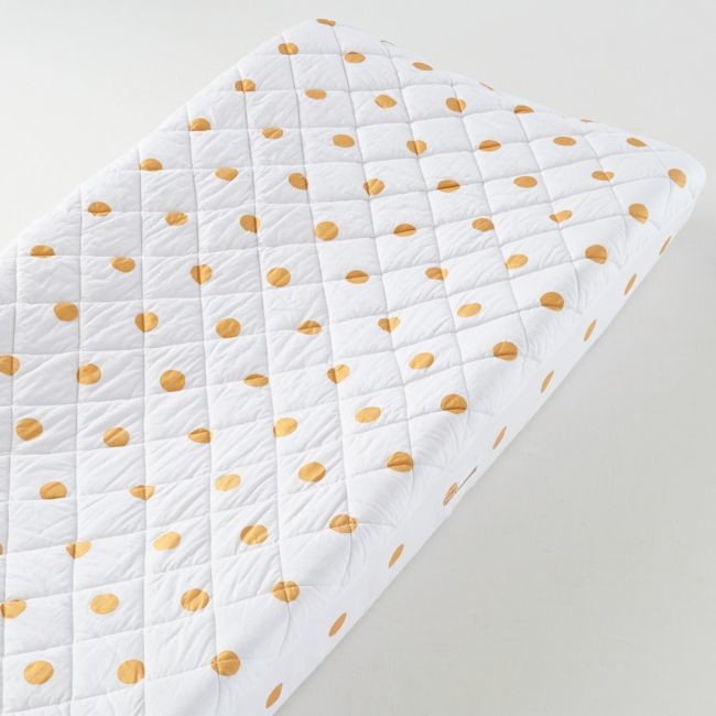 Crate & Barrel Gold Dot Changing Pad Cover