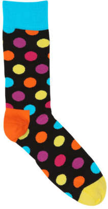 Happy Socks NEW Big Dot Multi Dark Grey Assorted