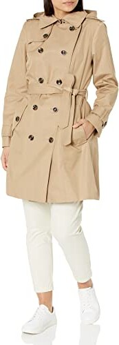 O A T NEW YORK Women's Contemporary Cropped Double-Breasted Trench 