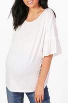Thumbnail for your product : boohoo Maternity Nina T Shirt With Frill Sleeves