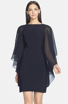 Thumbnail for your product : JS Boutique Chiffon Butterfly Sleeve Jersey Sheath Dress