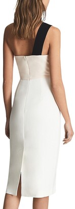Reiss Rianna Colorblocked One-Shoulder Dress