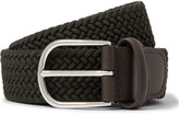 Thumbnail for your product : Andersons 3.5cm Leather-Trimmed Woven Elastic Belt