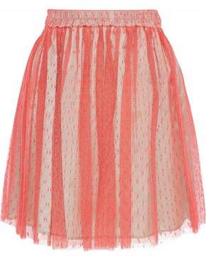 RED Valentino Pleated Point D'esprit Mini Skirt