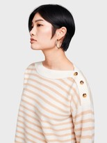 Thumbnail for your product : White + Warren Cashmere Button Shoulder Boatneck
