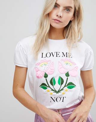 Chorus Petite T-Shirt With Sateen Floral Print