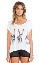 Thumbnail for your product : Lauren Moshi Becky 3 Hand Signs Crop Tee