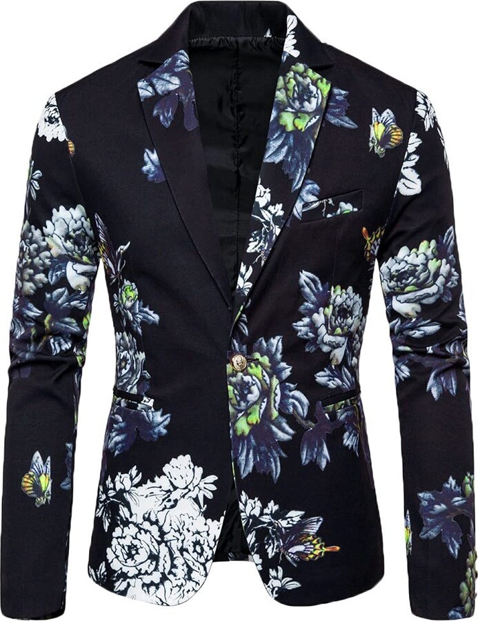 mens patterned tuxedo jacket