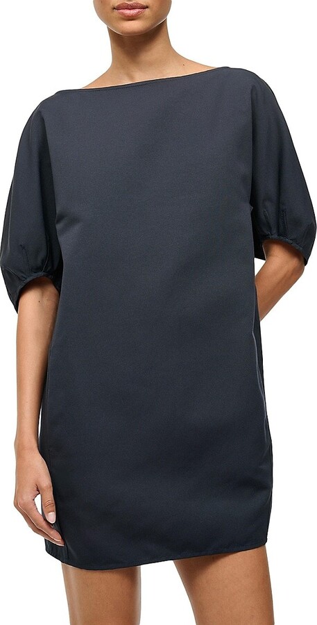 STAUD Didi Puff-Sleeve Shift Minidress