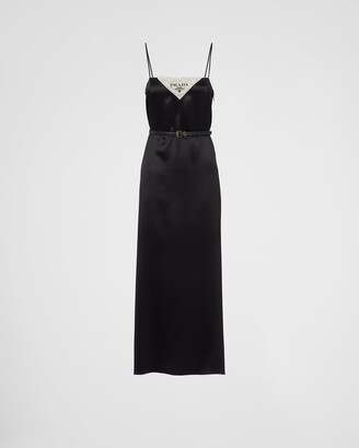 【プラダ・PRADA】Satin crepe slip dress Prada Satin crepe slip dress - ShopStyle