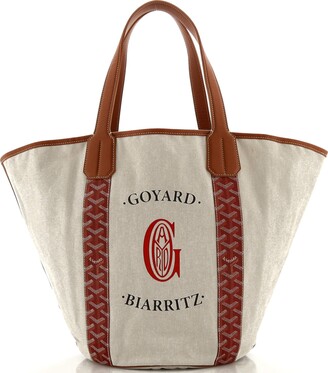Goyard Goya bag shopping bag mini elegant German canvas double-sided  leather dog tooth portable tote bag size