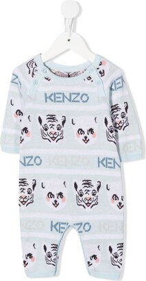 Kenzo Kids Intarsia-Knit Organic Cotton Romper