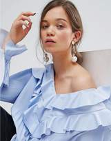 Thumbnail for your product : ASOS Oversized Pearl Drop Earrings