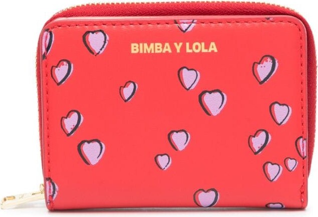 Bimba y Lola Heart-Print Leather Wallet ShopStyle