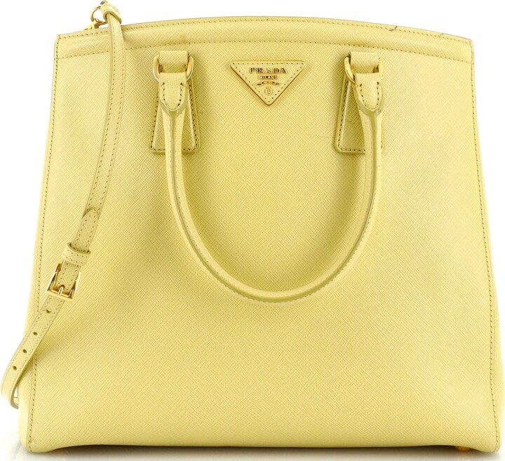 Prada - Authenticated Cargo Handbag - Synthetic Yellow Plain for Women, Good Condition