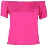 Thumbnail for your product : boohoo Off The Shoulder Ruche Sleeve Crop