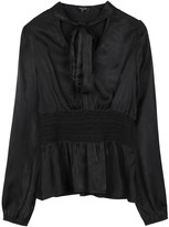 Thumbnail for your product : FRNCH Satin Woven Tie Neck Blouse