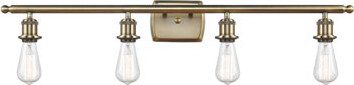 Longshore Tides 4-Light Dimmable Antique Brass Vanity Light