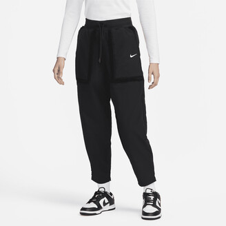 Nike Women's Sportswear Essential Woven High-Waisted Curve Pants in Black -  ShopStyle
