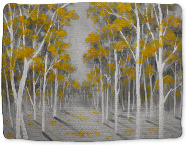 Begin Edition International Inc. Gray Braided Polyester Placemat - Yellow Birch Forest Decor