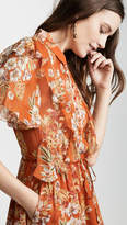 Thumbnail for your product : Nicholas Orange Floral Ruffle Cascade Dress