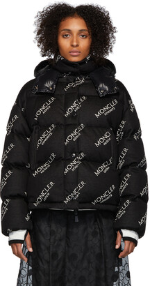 Moncler Black Down All Over Logo Caille Jacket - ShopStyle