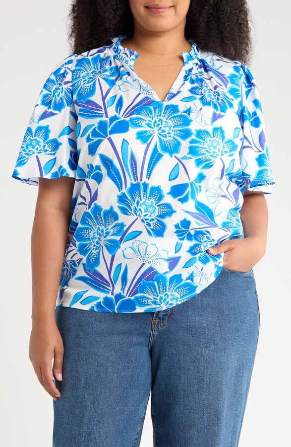 Sugar Lips Maci Eve Floral Flutter Sleeve Top