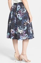 Thumbnail for your product : Pink Tartan 'Midnight Floral' Print Pleat Midi Skirt