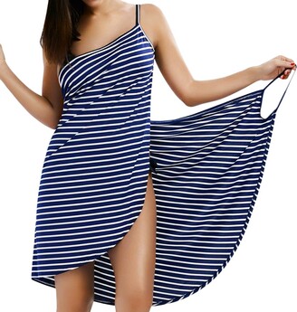 LumiSyne Women Bikini Swimsuit Beach Cover Ups Fashion Stripe Spaghetti  Strap Backless Beach Dress Sexy V Neck Sundress Sarong Wrap Swimwear -  ShopStyle