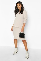 Thumbnail for your product : boohoo Maternity Knitted Rib Midi Skirt Co-ord Set