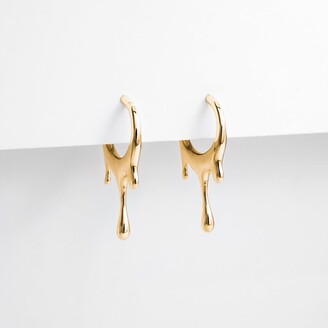 Dripping Circular 24K Gold Vermeil Xs Earrings