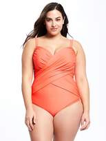 Thumbnail for your product : Old Navy Smooth & Slim Wrap-Front Plus-Size Swimsuit