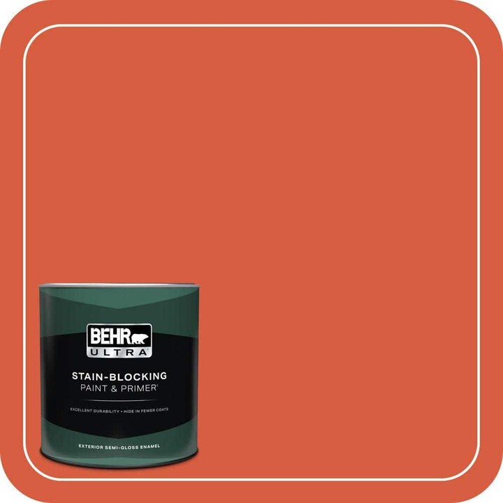 BEHR ULTRA 1 qt. #200B-7 Fireglow Semi-Gloss Enamel Exterior Paint & Primer