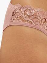 Thumbnail for your product : Hanro Moments Floral-lace Briefs - Womens - Dark Pink