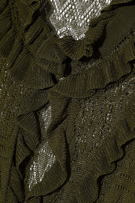 Altuzarra Ruffle-trimmed Crochet-knit Midi Dress