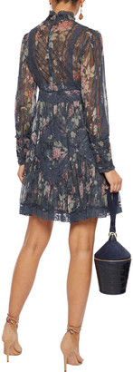 Zimmermann Lace-trimmed Floral-print Silk-chiffon Mini Dress