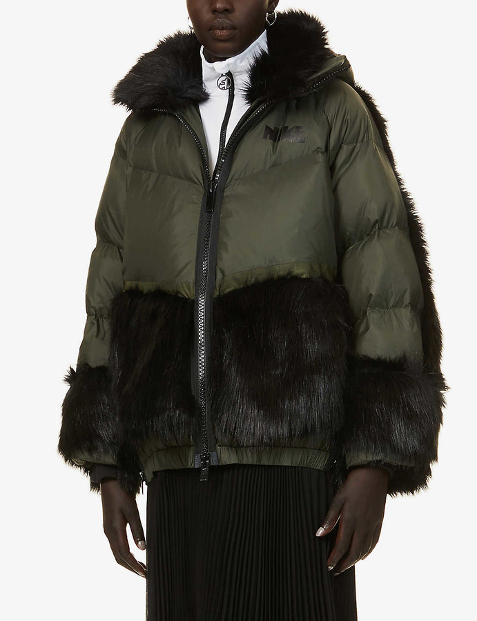 nike puffer jacket with fur hood