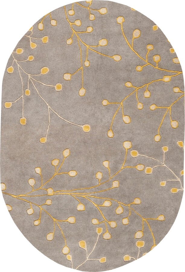 Livabliss Athena Ath-5060 Taupe 6' x 9' Oval Area Rug