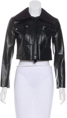 Calvin Klein Collection Crop Leather Jacket